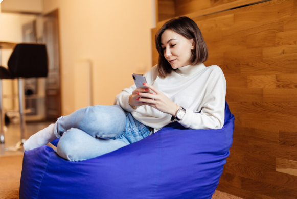 Cozy bean bag lounge seating
